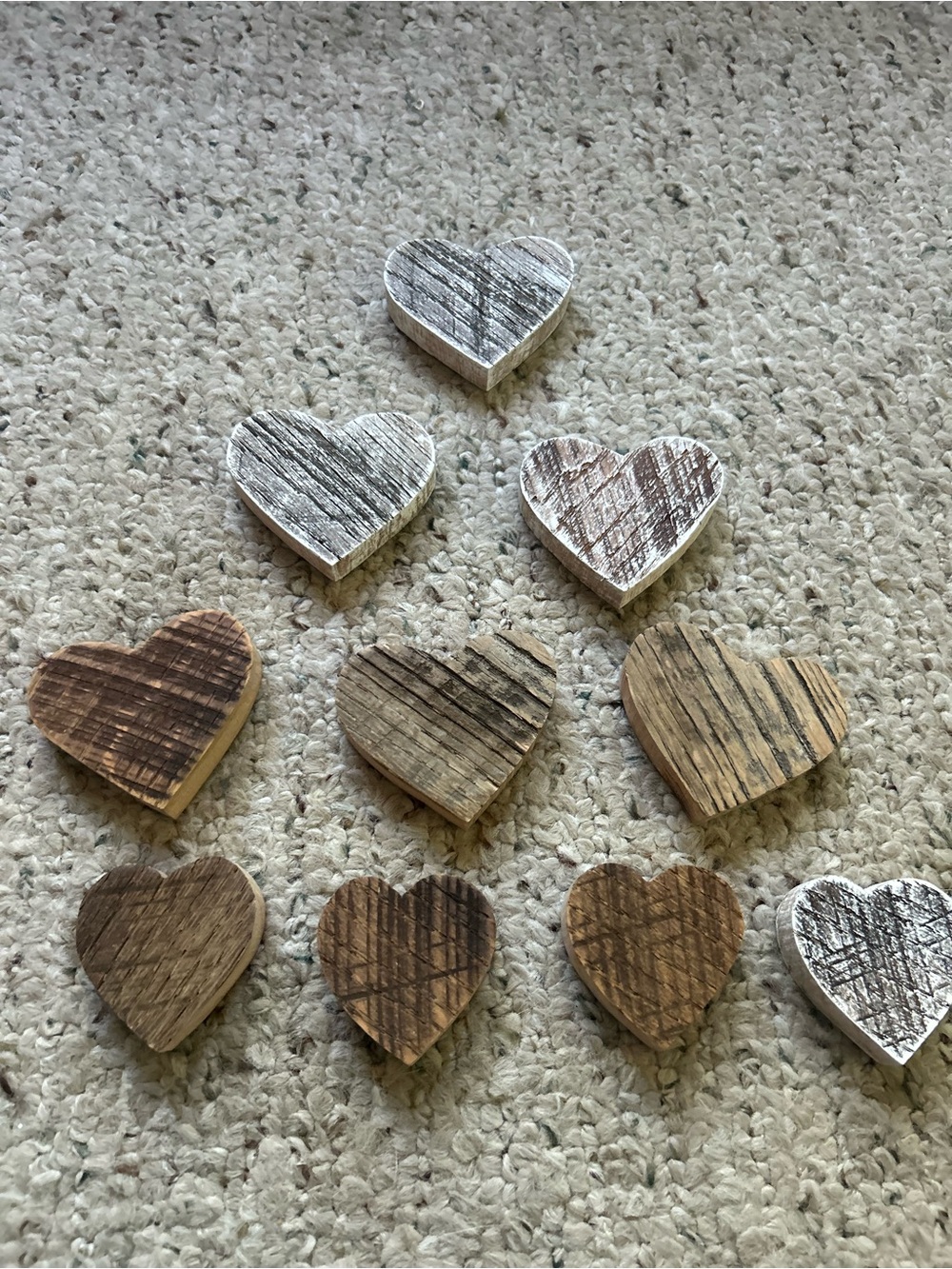 Rustic Wood Heart Wall Decor - Natural Brown and White